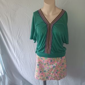 Floral Mini Skirt - Multicolor